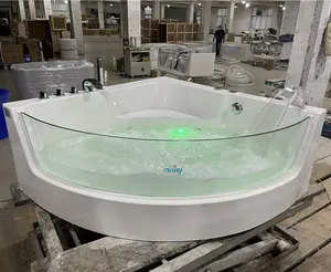 Iki kişi erişilebilir en iyi akrilik taşınabilir banyo küvetleri bağlantısız kare hava jetleri ile iliklerine Spa hidro masajlı küvet