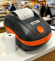Printer Label Barcode Thermal Mini Genggam 58mm 2 Inci dengan Pencetakan Hitam Putih untuk Supermarket Ekspres