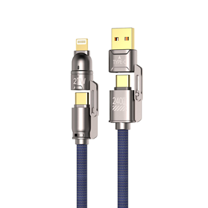 สายชาร์จเร็ว 240W 4-in-1 แบบ USB-C to USB-C Type-C สำหรับแล็ปท็อปและโทรศัพท์ พร้อมไฟ LED แสดงสถานะ - Product Image 5