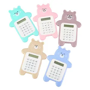 Модный Мини милый мультяшный медведь портативный 8-значный калькулятор для детей новинка подарок