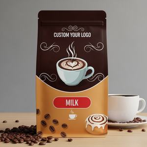 Bolsas de Café con Fondo Plano Impresas Personalizadas con Válvula y Cierre, Bolsa de Aluminio Mate Reutilizable para Granos de Café - Product Image 2