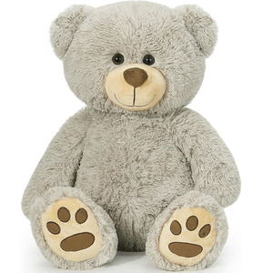 Orsacchiotto di <span class=keywords><strong>Peluche</strong></span> <span class=keywords><strong>Grigio</strong></span> B879 con Impronte, Regalo per Bambini, Decorazione per Baby Shower e Compleanni - Product Image 1