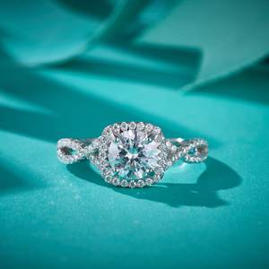 فاخر 18 قيراط الذهب نمت خاتم الماس الزفاف وعد المجوهرات للنساء خاتم الاصبع - Product Image 3