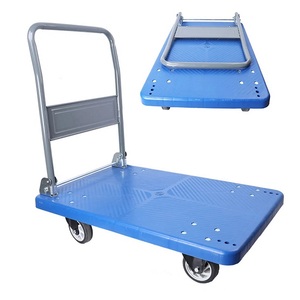 प्रीस्टार पुश कार्ट डॉल्ली प्लास्टिक भारी-ड्यूटी प्लेटफॉर्म ट्रक डोली हैंडकार्ट फोल्डिंग हैंडल के साथ - Product Image 6