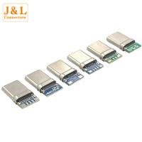 Conector de cargador Usb 3,1 tipo C de alta calidad, conector Usb macho tipo C, conector DIP macho Micro B