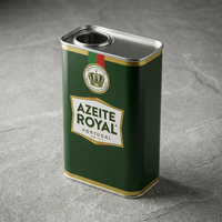 Bidon en fer blanc vide de 3L pour huile d'olive, personnalisable avec logo, conteneur métallique alimentaire pour huile de cuisson, vente en gros