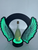 Support lumineux LED pour bouteille de vin Ailes d'ange, éclairage RGB, présentoir à champagne en acrylique, logo personnalisé, service VIP pour bouteilles de spiritueux en boîte de nuit