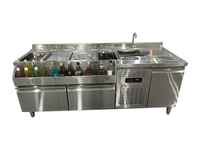 Komersial Modern Stainless Steel koktail Bar Station peralatan dapur elektrik kulkas Cocktail untuk Bar Modern