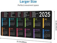 Tapis de souris de bureau pour ordinateur de jeu avec logo personnalisé, calendrier 2027 XL Plus, base en caoutchouc antidérapante, bord cousu
