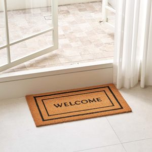 Tapis de bienvenue Cangming en imitation fibre de coco, 18x30 pouces, pour entrée extérieure, lavable, style moderne et simple - Product Image 1
