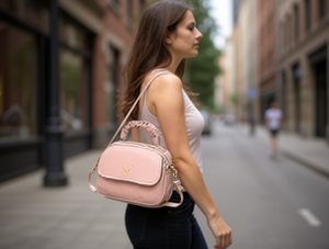 Borsa a Tracolla Ovale da Donna in Microfibra Sintetica con Chiusura a Patta e Tracolla Singola, Stile Casual - Product Image 2