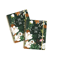 Cuaderno en Inglés 2026 Más Vendido, A5, Espiral, Hojas Sueltas, 100 Hojas, Diario, Planificador Semanal y Mensual, Horario de Trabajo y Deportes