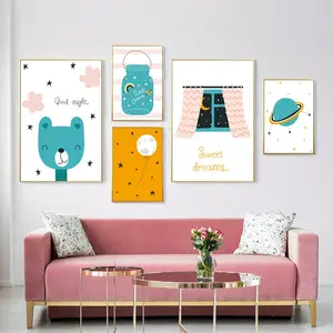 Lienzo Baby Girl Nursery Quotes Wall Art Print Love You to the Moon Painting Nordic Kids Room Decoration