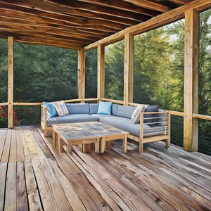 Ensemble <span class=keywords><strong>de</strong></span> salle à manger carrée <span class=keywords><strong>de</strong></span> style moderne avec chaises, canapé d'extérieur en teck, ensembles <span class=keywords><strong>de</strong></span> meubles <span class=keywords><strong>de</strong></span> <span class=keywords><strong>jardin</strong></span> en bois - Product Image 2