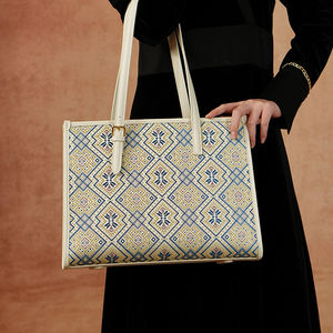 工厂定制穆斯林风格刺绣印花女士清真时尚奢华设计师真皮单肩包女士手提包 - Product Image 2