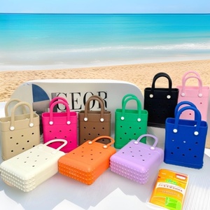 Outdoor Reizen Strandtassen Eenvoudige Effen Kleur Handtassen Waterdichte Eva Draagtas - Product Image 1