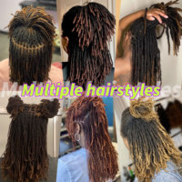 # 33 Estensioni Micro Locs Permanenti Fatte a Mano con Punte Ricci Sisterlocks, 100% Capelli Umani Veri, Dreadlock Morbidi