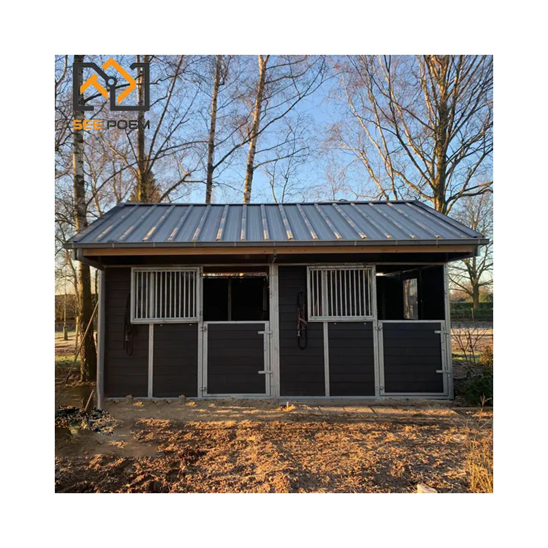 Pulver beschichtung rahmen Horse Stable House für Pferde boxen Stall Bamboo Poly Panel