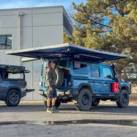 Tente de toit de voiture imperméable, auvent de voiture autoportant grand format avec paroi latérale, tente de toit 4x4 tout-terrain, auvent de voiture 270 degrés