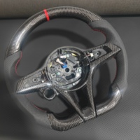 Volant personnalisé en fibre de carbone véritable pour Alfa Romeo Giulia Stelvio 2017-2019, intérieur de voiture