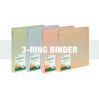 Carpeta de Anillas Personalizada con Logotipo, de Paja de Trigo, con 3 Anillas, con Clips de Metal para Archivos de Cartón y Cuero PU, Carpeta de Papel PVC A4 con Patrón para Uso Escolar