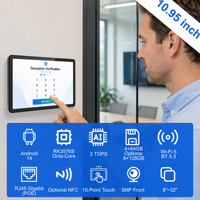 Tablette murale pour salle de réunion 21,5 pouces avec 4 Go 64 Go Android 14 pour affichage d'informations et communication en conférence