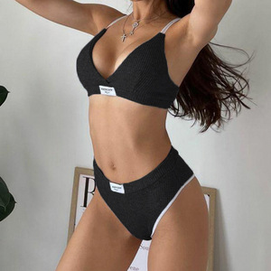 Set di <span class=keywords><strong>Reggiseno</strong></span> Sportivo Sexy e Slip Personalizzati, Top Corto con Stampa Lettering, <span class=keywords><strong>Marrone</strong></span>, Lavorato a Maglia, Senza Fodera, Senza Ferretto, Sottile, per Fitness - Product Image 5