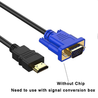 Cable Adaptador Convertidor HDMI a VGA Chapado en Oro de 1.5M para Monitor de Computadora y Proyector HDMI, Precio de Fábrica