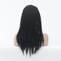 Perruque tressée sensationnel tressage humain, perruques micro tresses dentelle frontale pour femmes noires, perruque rose tressée soignée et élégante rouge supernova