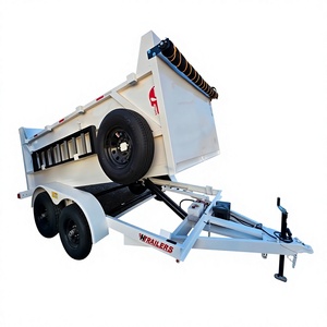 Remorque agricole hydraulique basculante d'occasion de haute qualité, 4 roues, 3-10 tonnes, double essieu, garantie 1 an, barre de remorquage 9m, vitesse 90km/h - Product Image 5