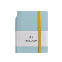 Agenda professionnel portable AI-MICH en cuir PU A7, 96 feuilles, avec sangle élastique, porte-stylo, poche pour carnet