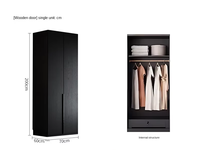 Armoire portable au design moderne et armoire de chambre en panneaux de fibres à densité moyenne pour salon