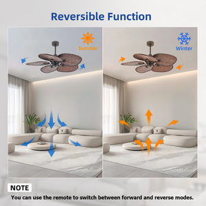 Outdoor Decorative <strong>Ceiling</strong> <strong>Fan</strong>, 5-blade Rattan Outdoor <strong>Ceiling</strong> <strong>Fan</strong>, Retro <strong>Ceiling</strong> <strong>Fan</strong>, <strong>Remote</strong> <strong>Control</strong> - Product Image 4
