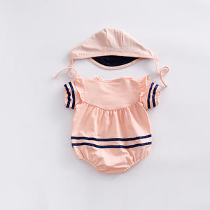 Ropa de Bebé Recién Nacido al por Mayor, Mono con Volantes y Pompones Florales para Niña con Gorro - Product Image 4