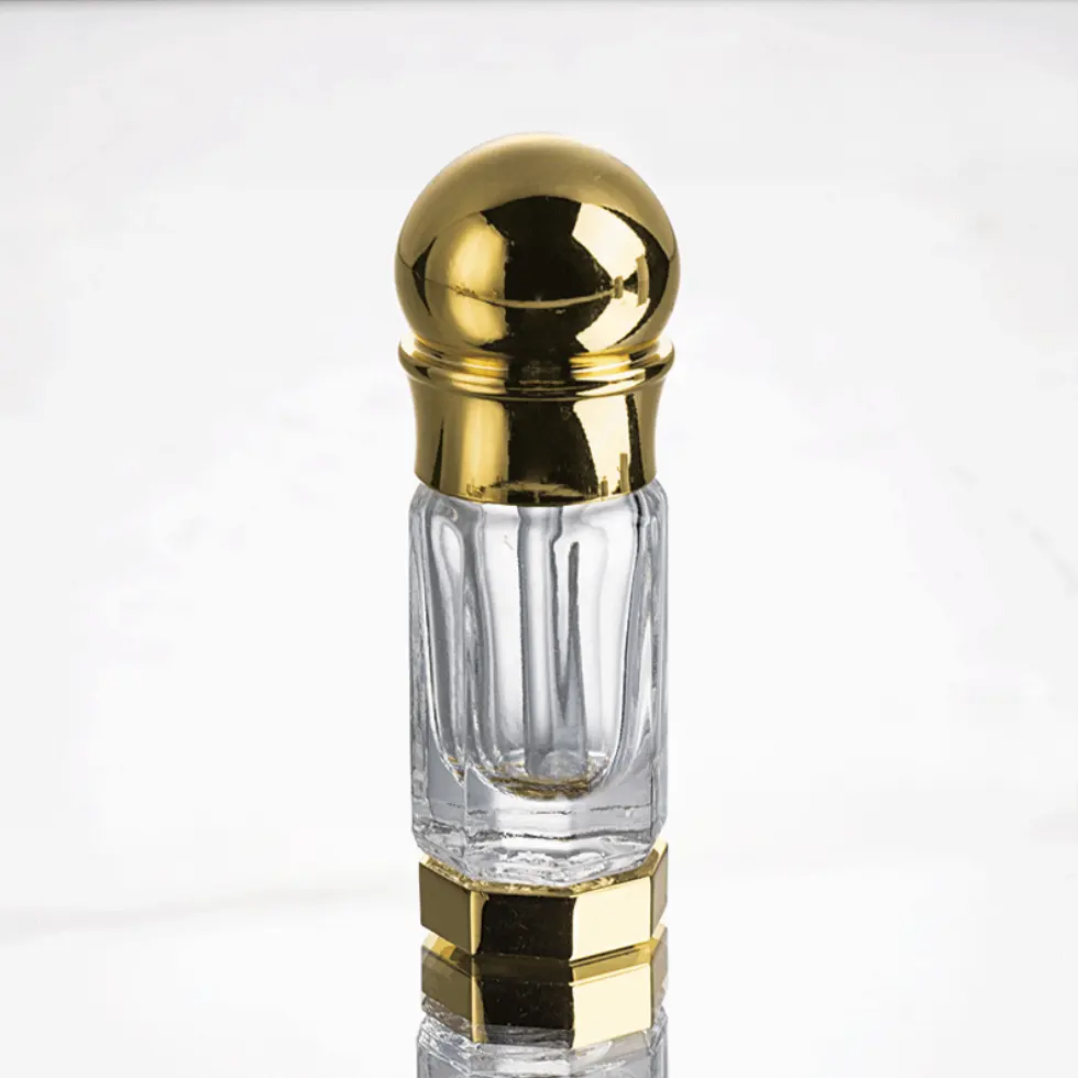 Frasco de óleo de perfume oud árabe luxuoso Attar, frasco decorativo vazio recarregável de cristal para perfume Attar, 3 ml, 6 ml e 12 ml
