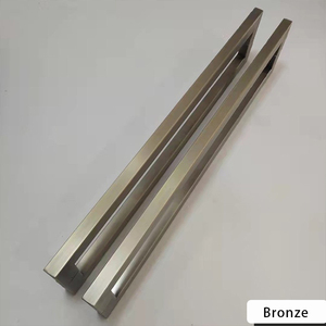 Poignée de porte en Bronze blanc pour porte en verre coulissante chambre tuyau carré poignée de porte en acier inoxydable bouton de luxe pour porte à secouer - Product Image 5