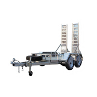 Remorque à plateau pour mini-excavatrice de 1500 kg, galvanisée à chaud, tandem, pour le transport de pelleteuses