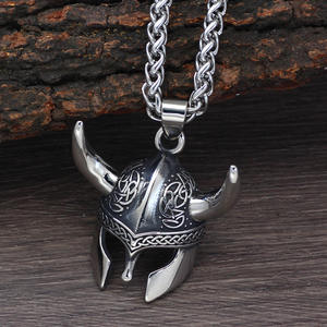 Nordique Viking guerrier alliage pendentif PE89 Vintage romain casque <span class=keywords><strong>Berserk</strong></span> pendentif pour hommes Cool bijoux cadeau - Product Image 4