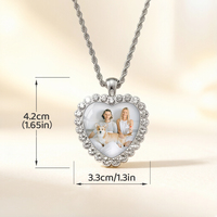 Collier personnalisable en forme de cœur avec portrait de couple, cadeau de fiançailles, chaîne de clavicule de luxe léger
