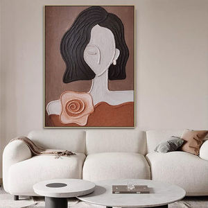 Grande Dipinto Astratto Fatto a Mano per Arredamento Casa, Ritratto <span class=keywords><strong>di</strong></span> <span class=keywords><strong>Donna</strong></span> Extra Large, Arte Murale 3D - Product Image 4