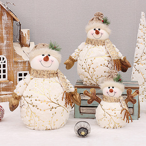 Muñecos de Nieve de Peluche con Serigrafía y Acabado Mate, Decoraciones Navideñas Ecológicas, Figuras para Exhibición Festiva - Product Image 3