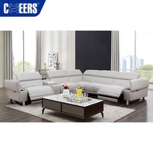 MANWAH CHEERS-Sofá eléctrico reclinable de cuero genuino con salida de CA y luz de lectura para sofás de sala de estar - Product Image 5
