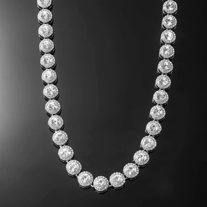 Colar Moderno 2025: Nova Joia de Moda Hip Hop com Elo Quadrado de Açúcar Cristal para Homens e Mulheres, Pérola e Liga de Zinco, Estiloso para Dança de Rua - Product Image 5