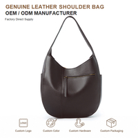 Sac à bandoulière Hobo en cuir véritable pour femme avec poche avant zippée, grande capacité, sac à main de travail pour le bureau et le quotidien