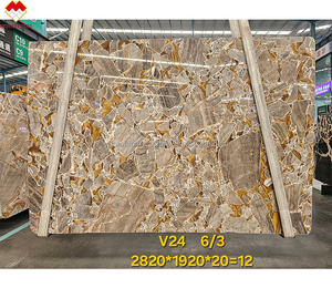 Carreaux de sol en marbre de luxe Bugatti Gold de Dubaï Design de couleur dorée Giallo Siena Medio Marbre Araignée dorée Dalles de marbre Décoration murale - Product Image 2