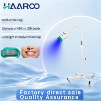 Lampe de Blanchiment Dentaire Professionnelle HAAROO à 10 LED Lumière Bleue - Compatible Prises EU/US, Appareil Dentaire sur Pied à Base Croisée