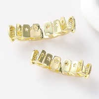 Grillz CZ Hollow Fang, Bijoux dentaires Hip Hop, Cadeau d'Halloween, Style Punk Urbain pour Hommes et Femmes, Vente en Gros