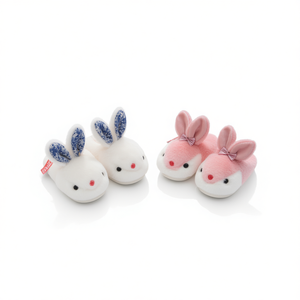 Pantofole con Stampa Animalier 20007, Impermeabili per Esterni, con Orecchie da Coniglio e Fiocco, Suola in EVA PU con Pelliccia per Primavera ed Estate - Product Image 1