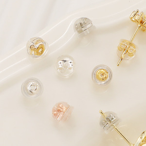 Brass Metal Silicone <strong>Rubber</strong> Silica Gel Real Gold Ear Plugs <strong>Earring</strong> <strong>Backs</strong> for Stud <strong>Earrings</strong> 5mm - Product Image 3