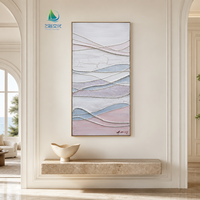 Art moderne, art mural ondulé coloré, œuvre d'art, peinture à l'huile murale peinte à la main, peintures murales pour la décoration de la maison